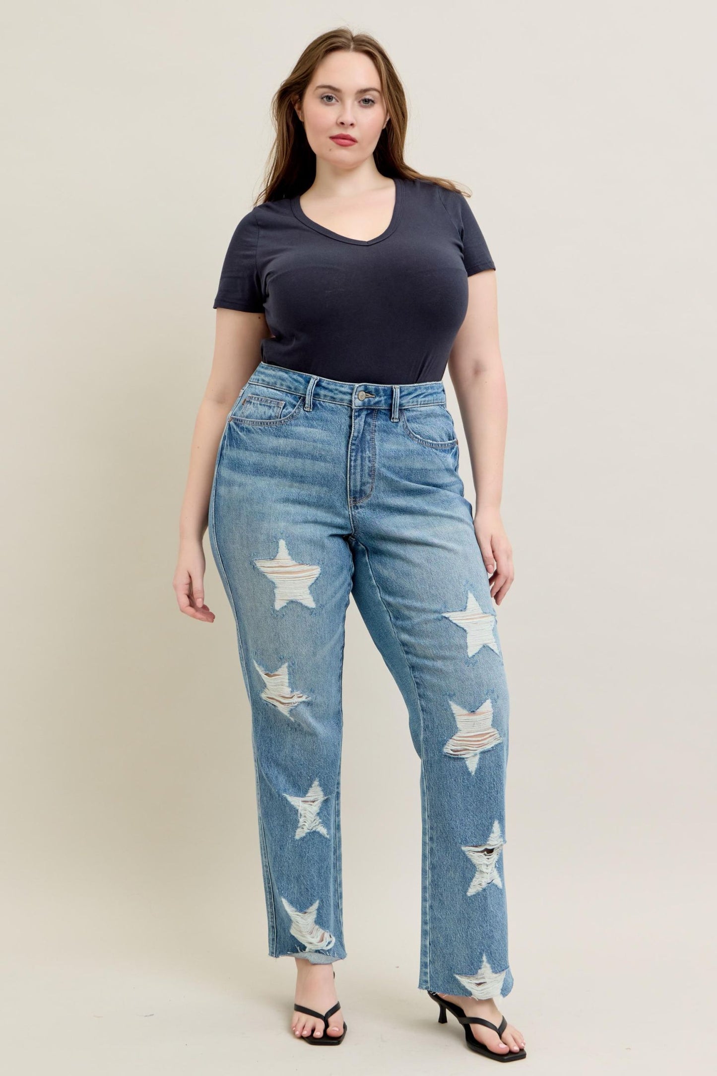 Judy Blue HW Rigid Magic Star 90's Straight - 88915P