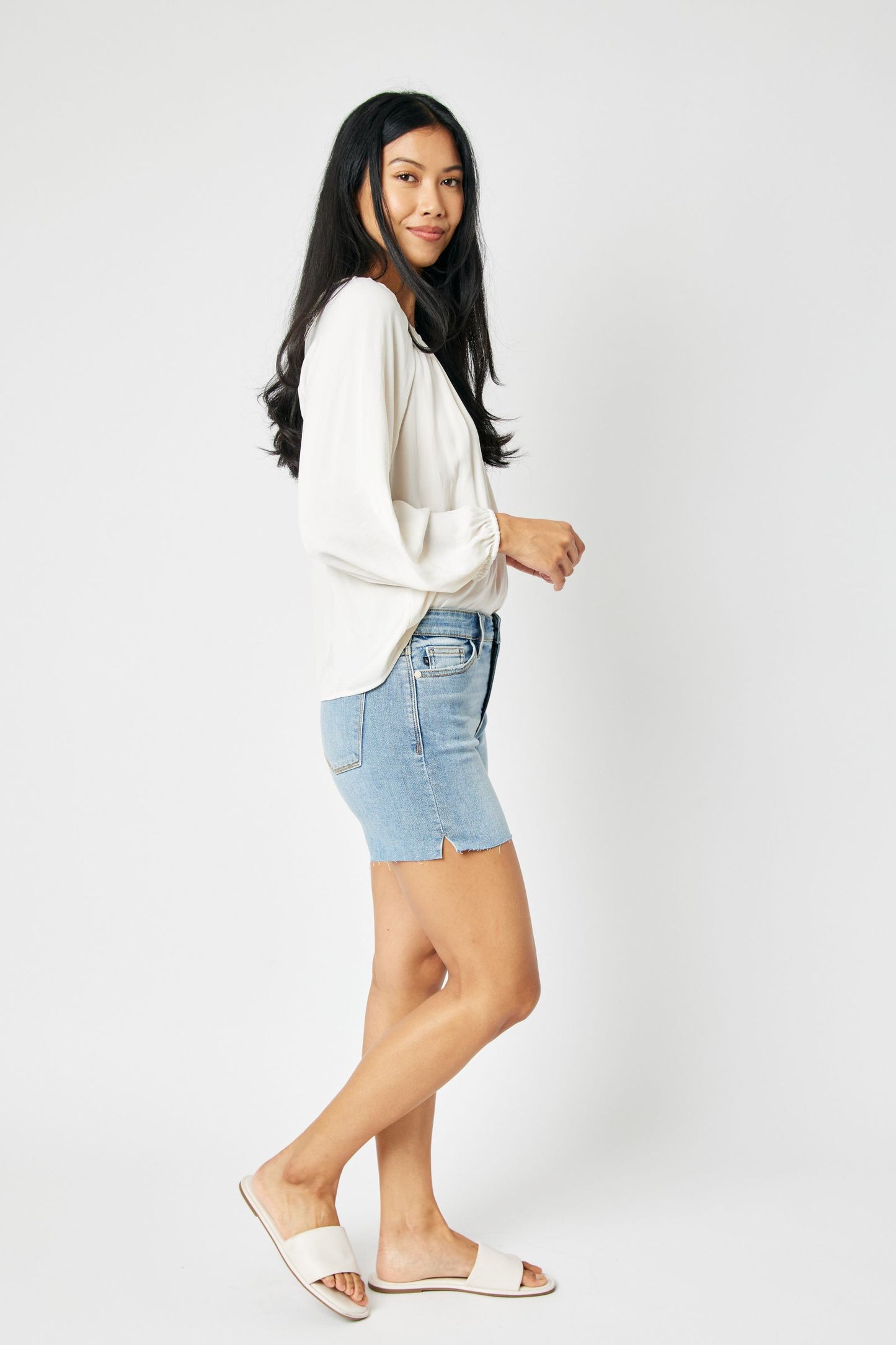 Judy Blue Mid Rise Cut Off Shorts - 15251