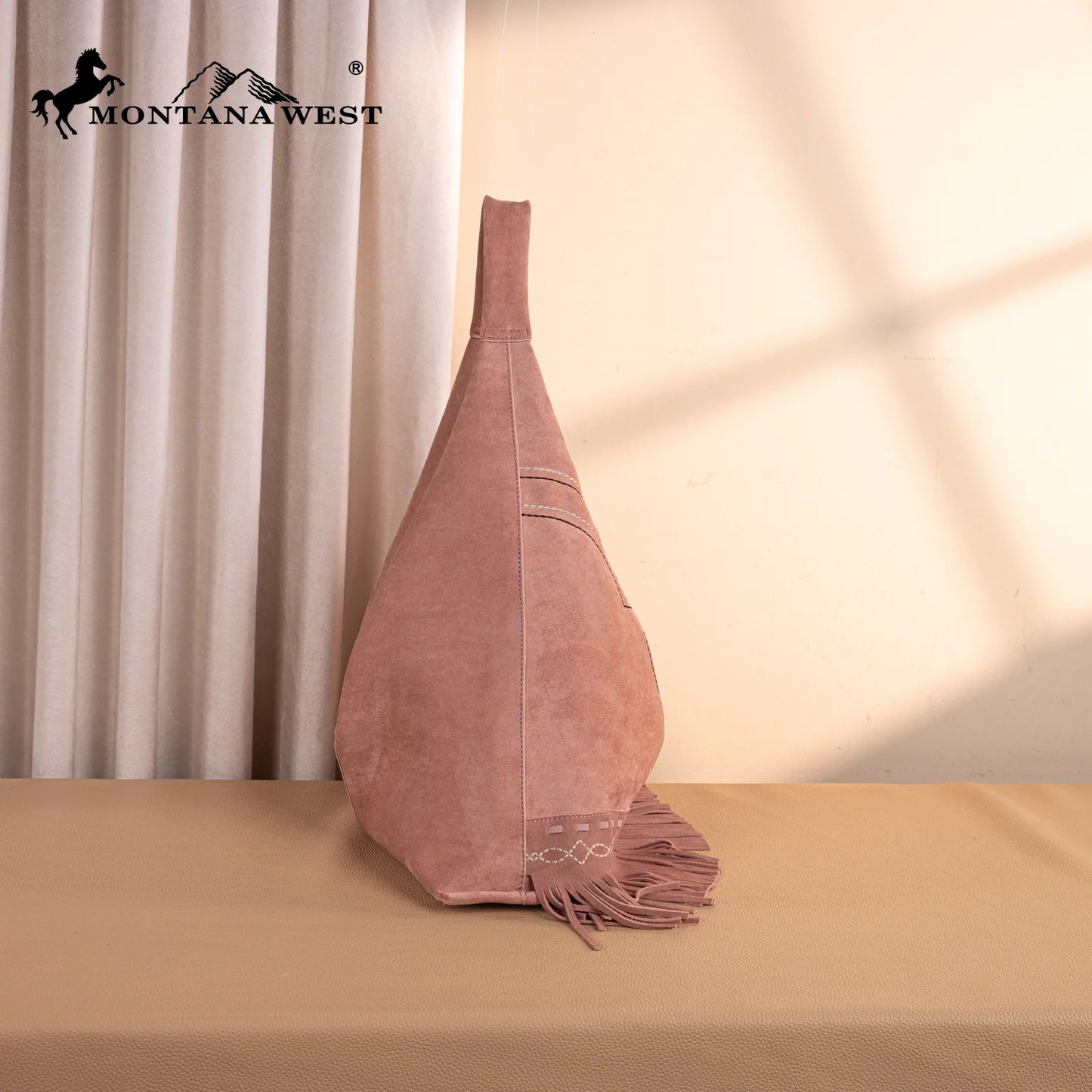 Montana West Boot Stitch Fringe Hobo Bag