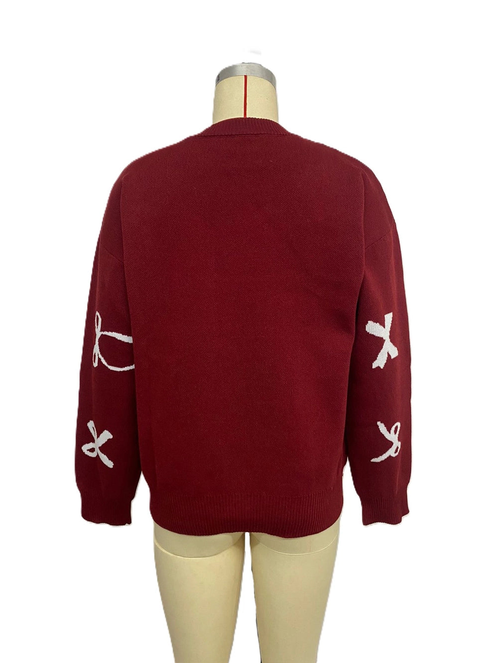 Christmas Sweet Bow Jacquard Sweater