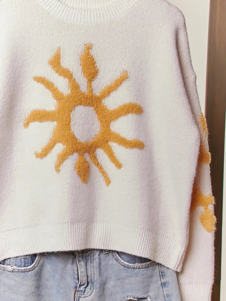 Bold Yellow Sun Cozy Knit Sweater