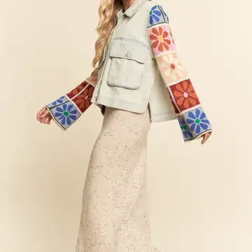 Light Denim Multi Patch Jacket