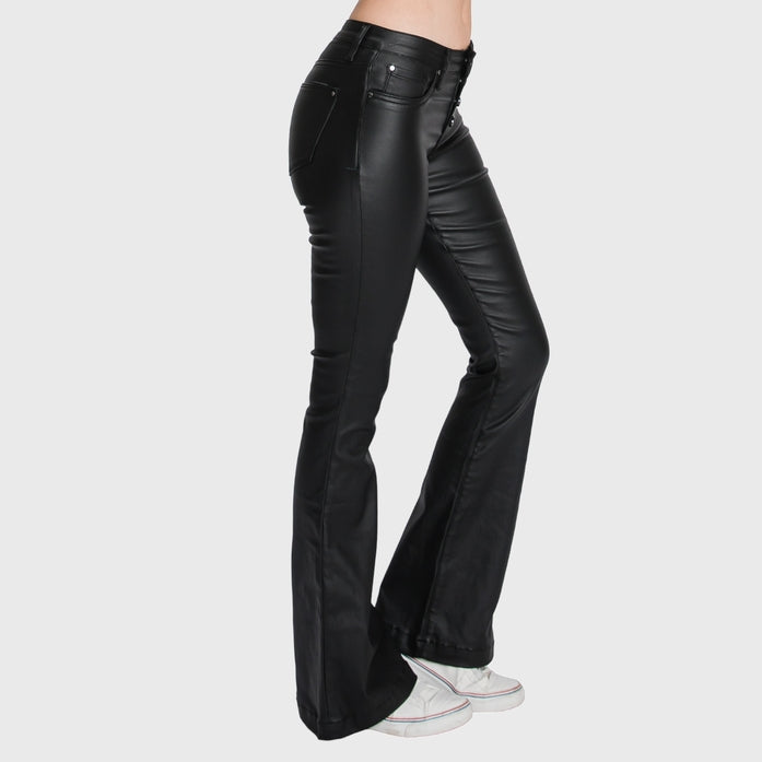 Petite High Rise Stretch Black Bootcut Pants