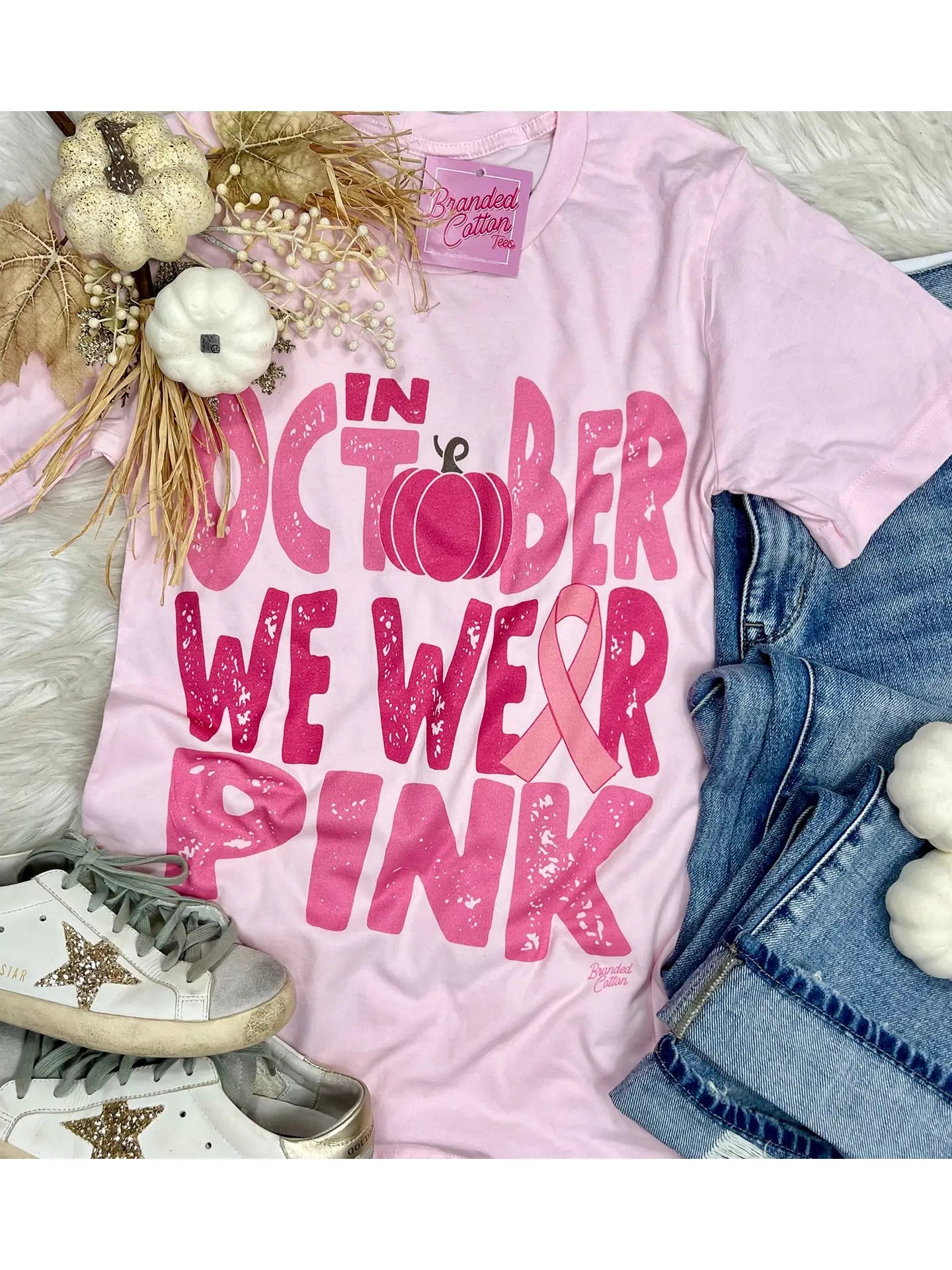 Stacked in October Tee - Branded Cotten