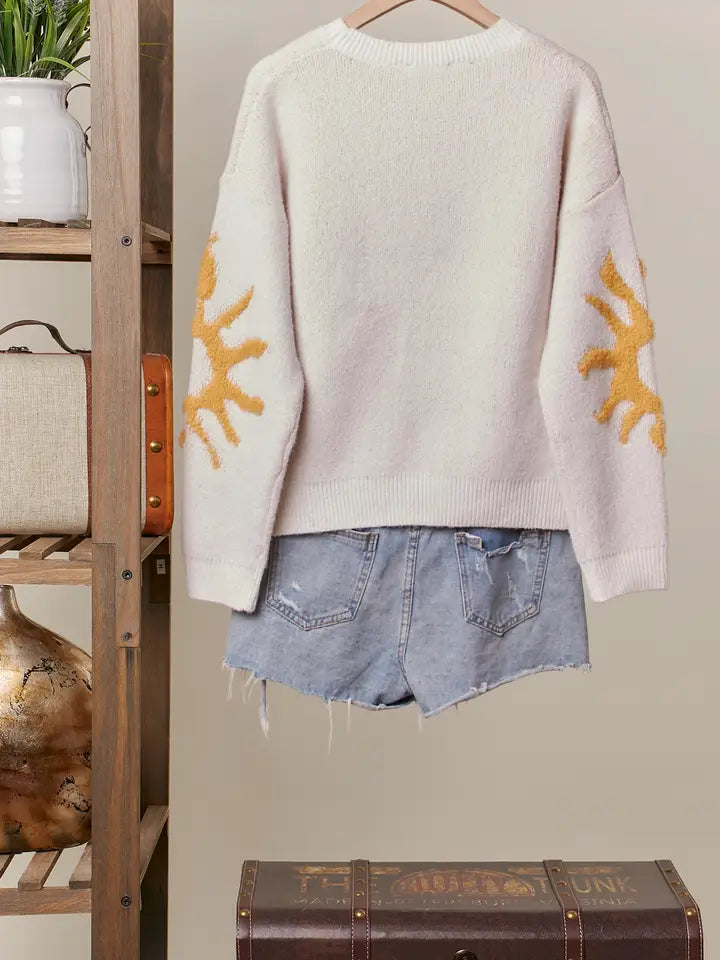 Bold Yellow Sun Cozy Knit Sweater