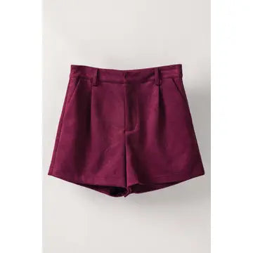 Faux Suede High Rise Shorts