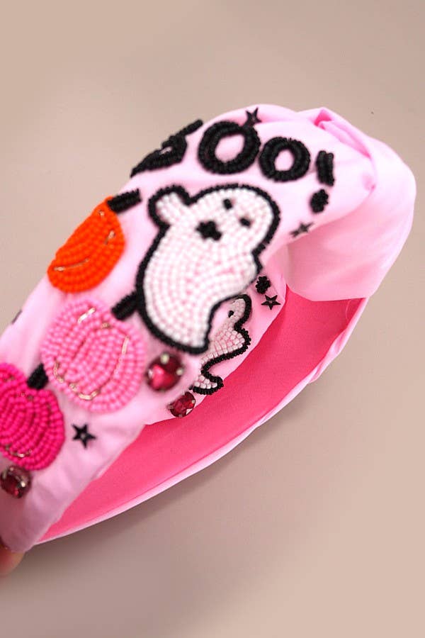 HALLOWEEN BOO BEADED HEADBAND