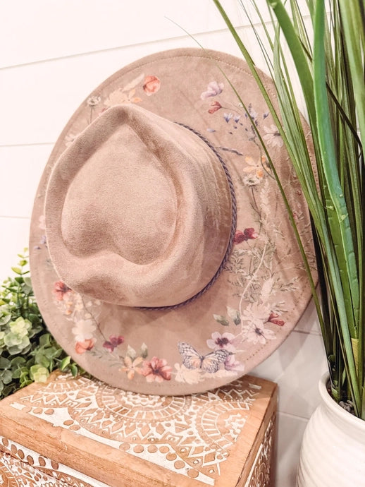 Love Floral Print Fedora