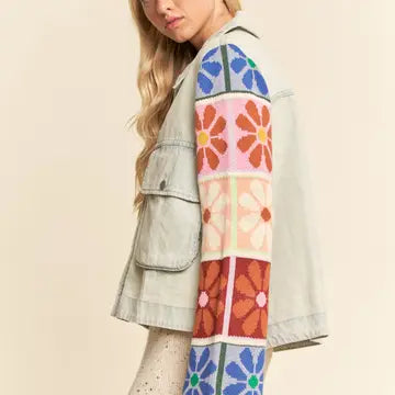 Light Denim Multi Patch Jacket