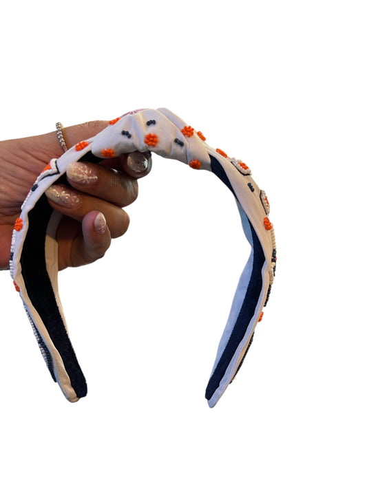 White Astros Multi Logo Beaded Headband