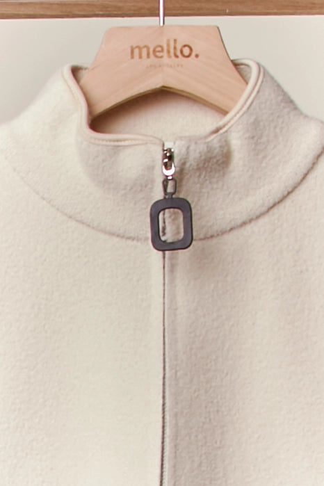 Cozy Cream Knit Zip-Up Jacket