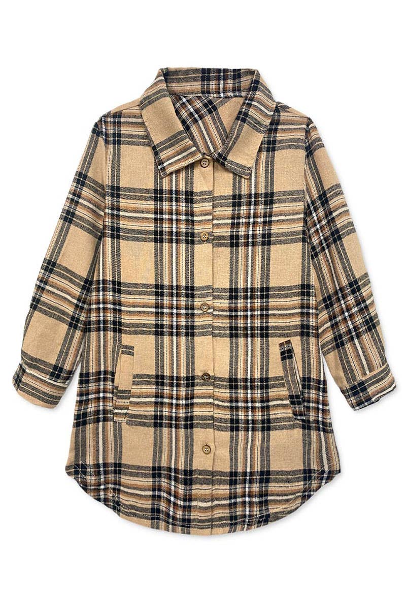 Girl's Plaid Flannel Shirt w/ Insert Pockets