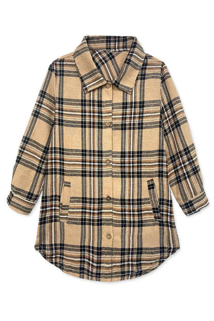 Girl's Plaid Flannel Shirt w/ Insert Pockets