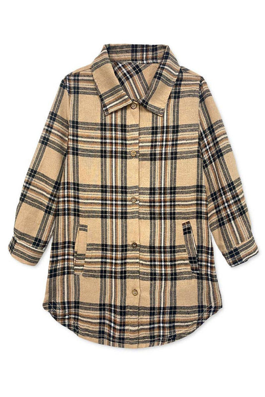 Girl's Plaid Flannel Shirt w/ Insert Pockets