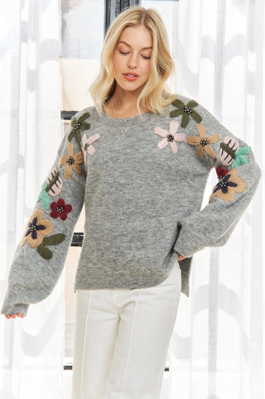 Floral Embroidered Sweater - Coming Soon!!