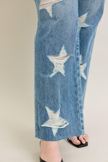 Judy Blue HW Rigid Magic Star 90's Straight - 88915P