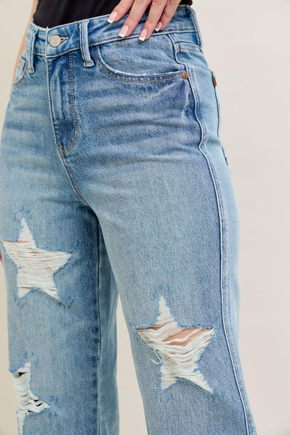 Judy Blue HW Rigid Magic Star 90's Straight - 88915
