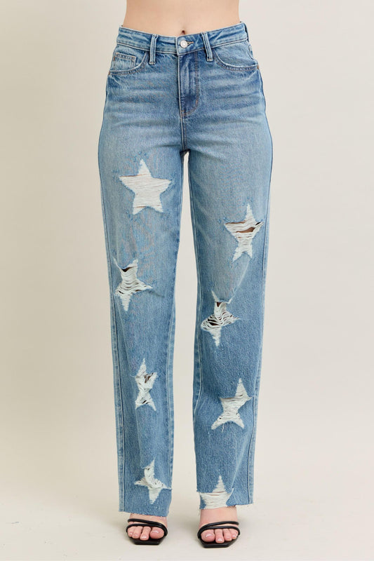 Judy Blue HW Rigid Magic Star 90's Straight - 88915