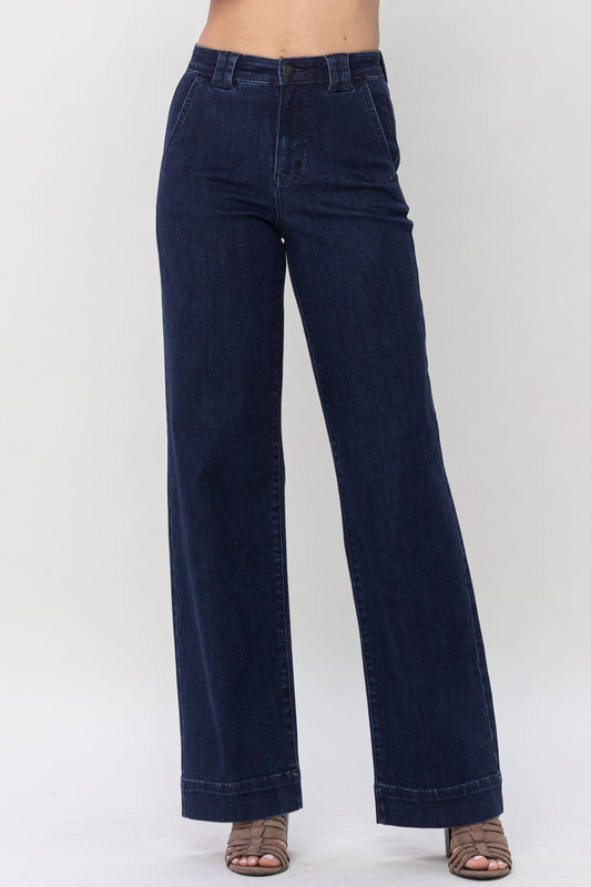 Judy Blue High Waist Clean Wash Trouser Wide Leg