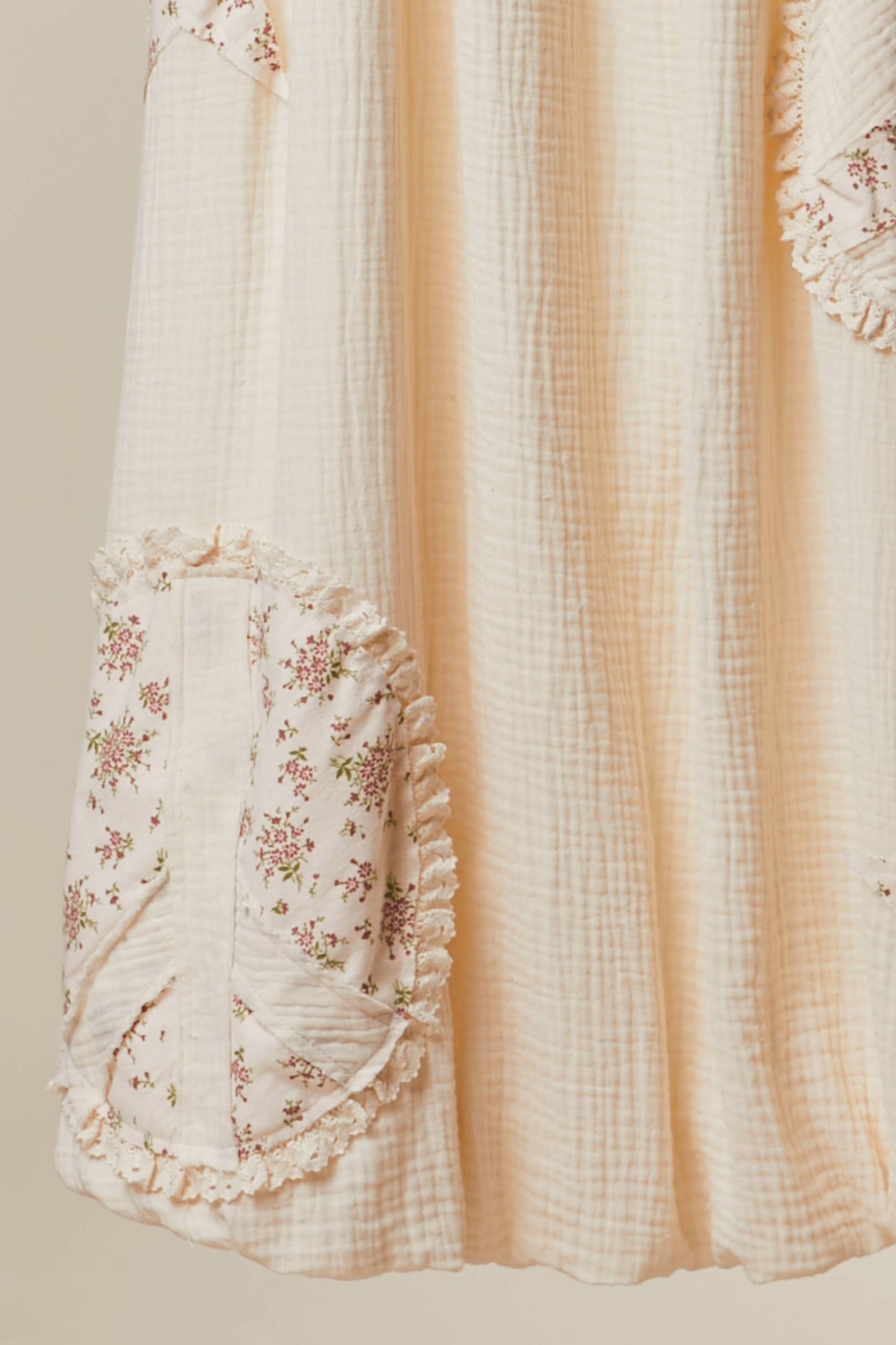 Peace & Love Patchwork Ruffled Maxi