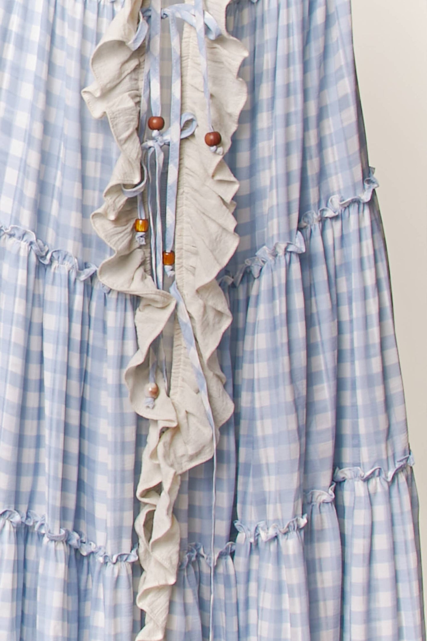 Romantic Checker Ruffle Cardigan