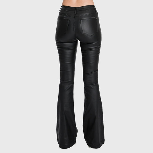 Petite High Rise Stretch Black Bootcut Pants