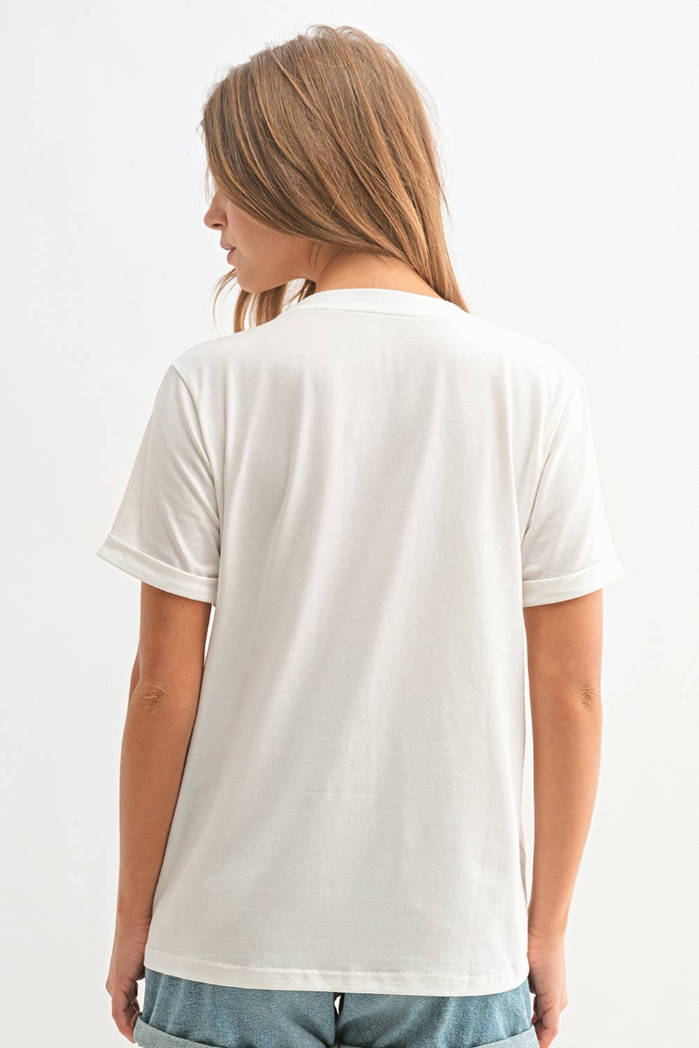 Football Sequin Patch Tee - White