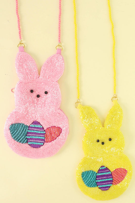 Easter Bunny Beaded Crossbody Bag