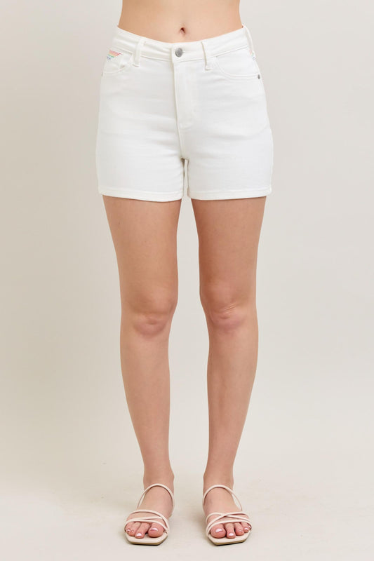 Judy Blue HW Rainbow Stitch Shorts - 150239