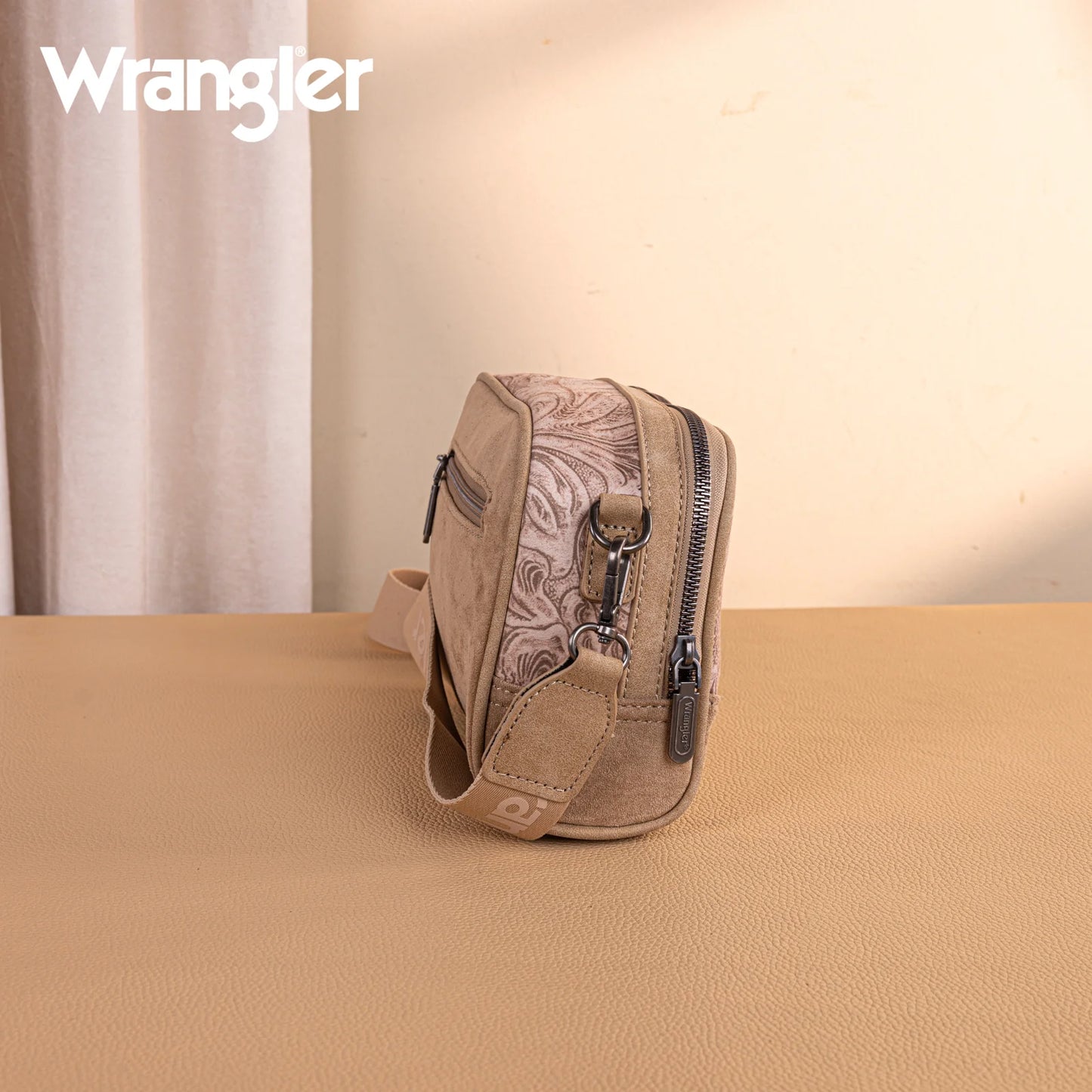 Wrangler Vintage Floral Printed Small Crossbody Bag - Khaki