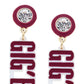 Texas A&M Aggies Block Letter Earrings in Maroon