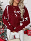 Christmas Sweet Bow Jacquard Sweater