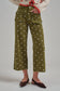 Mid Rise Polka Dot Wide Leg Pant - Olive