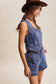 Scallop Button Denim Shorts