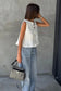 Pleated Bow Tie Front Sleeveless Top