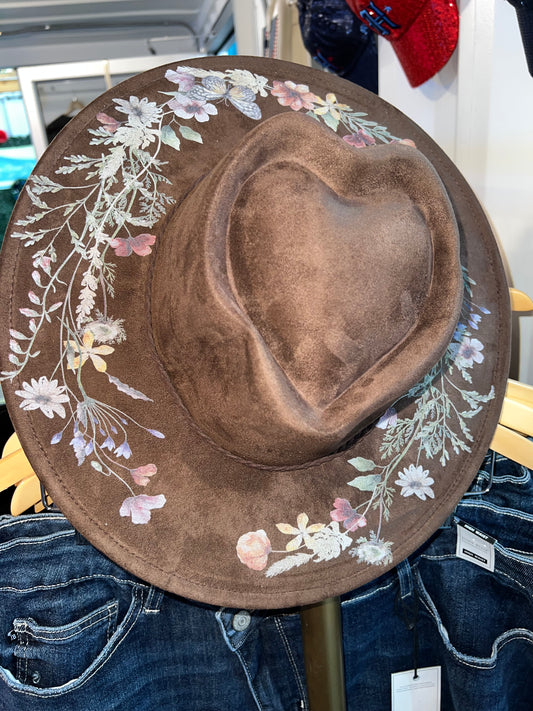 Love Floral Print Fedora