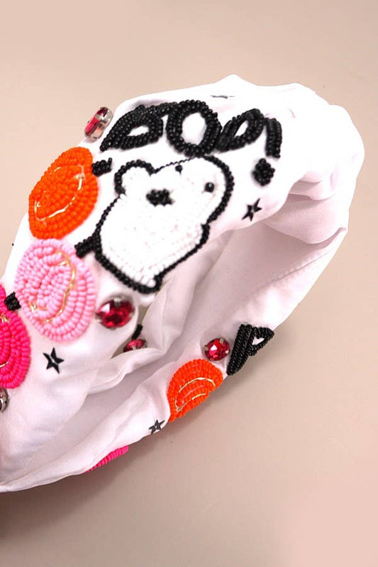HALLOWEEN BOO BEADED HEADBAND