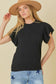 Ruffle Sleeve Basic Light Knit Top