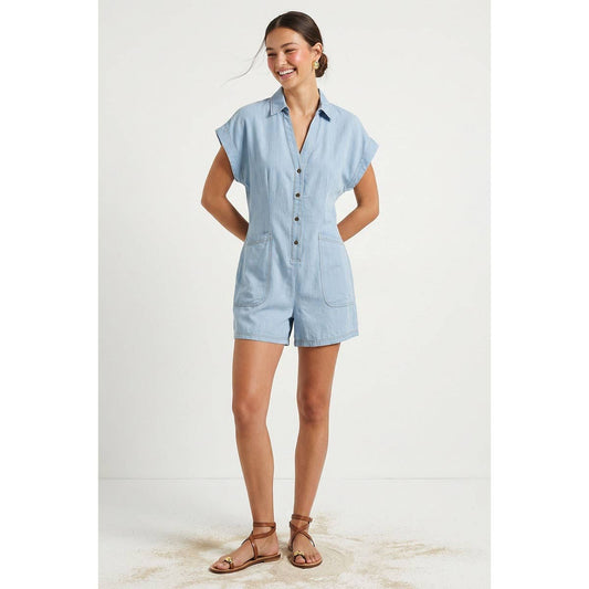 Relaxed Button Front Romper