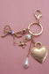 Heart Teddy Pearl Bag Charm