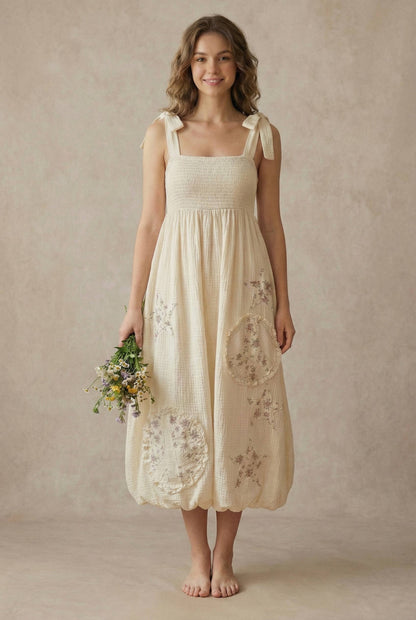 Peace & Love Patchwork Ruffled Maxi