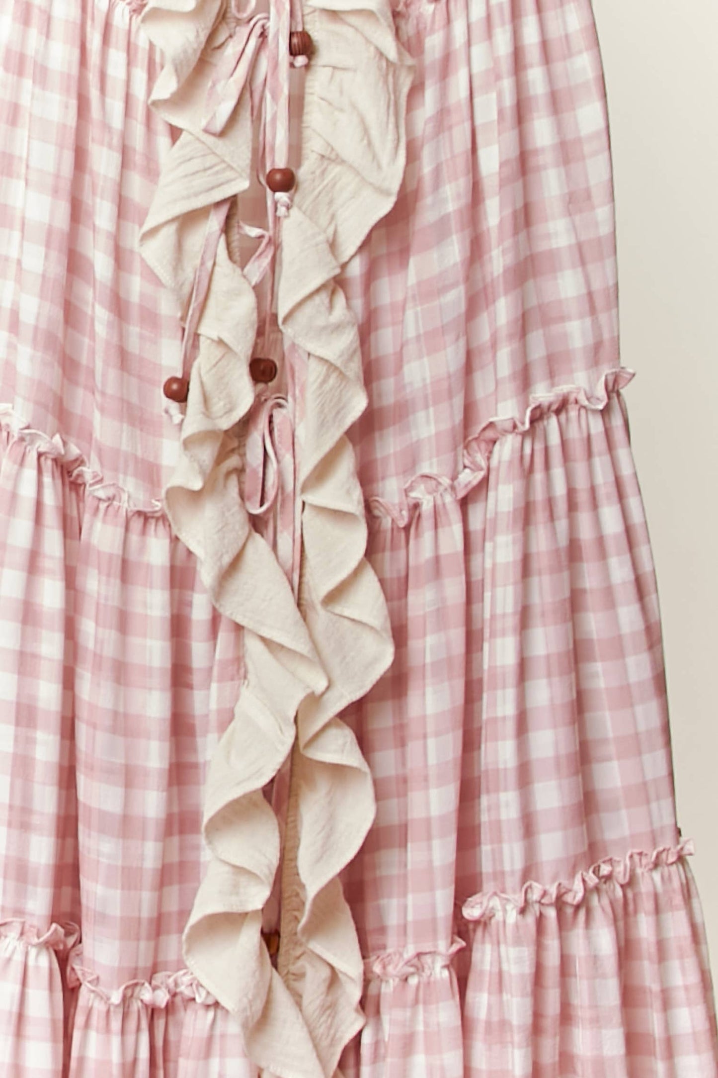 Romantic Checker Ruffle Cardigan