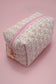Floral Quilted Cotton Cosmetic Pouch