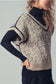 Leopard Crochet Trim Sweater Vest