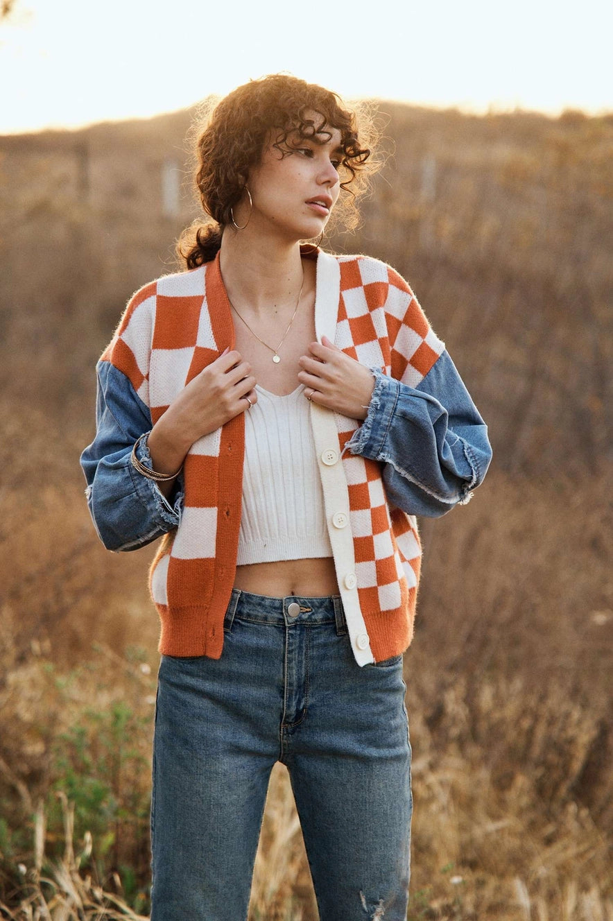 Pretty Orange Knit Cardigan