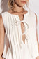Pleated Bow Tie Front Sleeveless Top