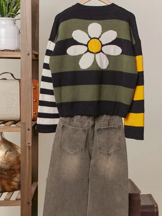 Daisy Striped Sweater