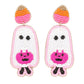 Trick or Treat Ghost Beaded Dangle Earrings