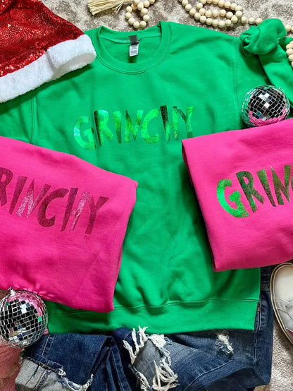 Christmas Graphic Sweatshirt - Grinchy True Foil