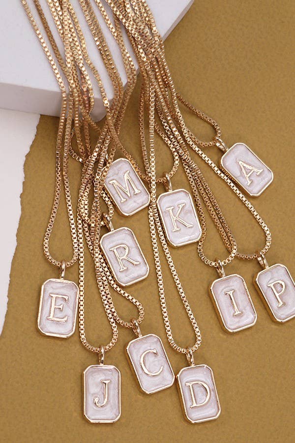 Danty Monogram Initial Pearly Charm Necklace
